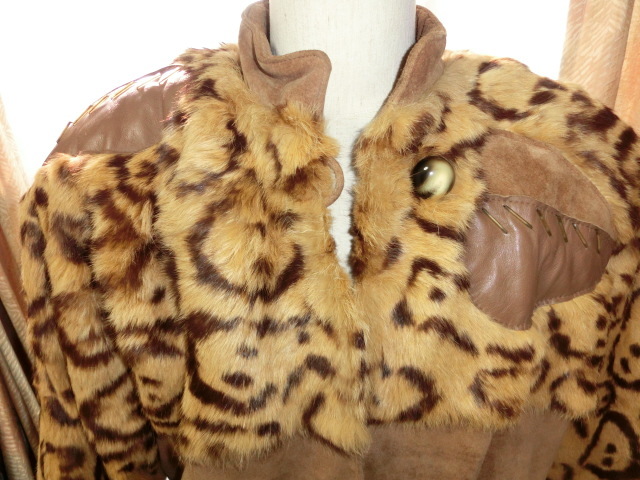 全品送料無料】 ☆毛皮 インパクトのあるヒョウ柄のジャケットです