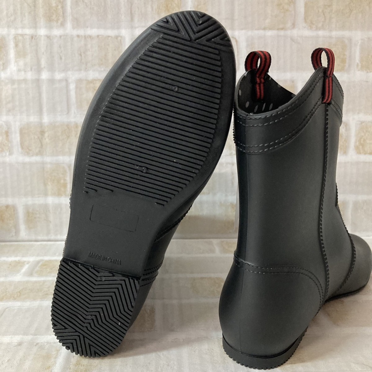 新品✦M 23~23.5 ブラック✦ロング レインブーツ✦軽量 レディース