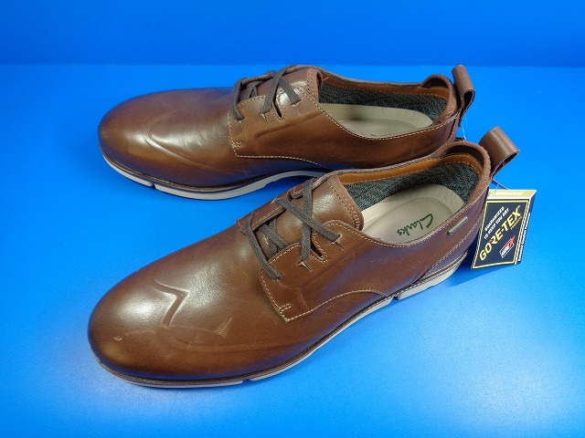 10251■新品 タグ付き Clarks TRIGENWING GTX GORETEX クラークス ゴアテックス カジュアル ビジネス シューズ 茶 UK61/2C US71/2M_画像1