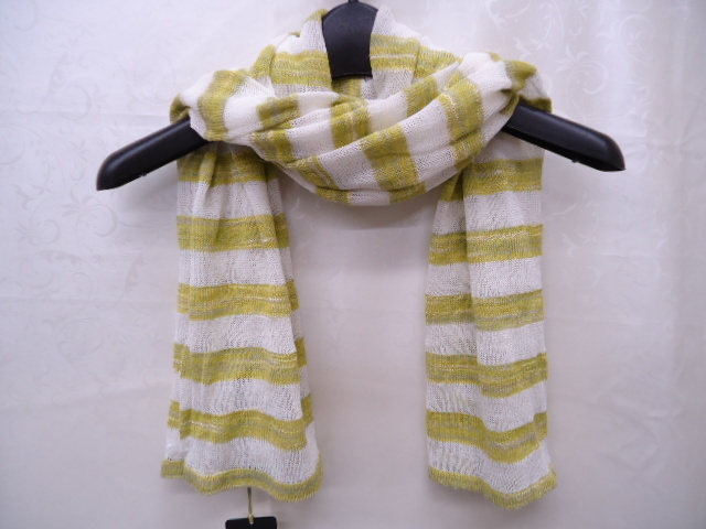 【KCM】MATO-126★新品★【Masaki Kyoko/マサキキョウコ】レディース ボーダー サマー ストール マフラー 日本製 サイズ約60×140cm_画像2