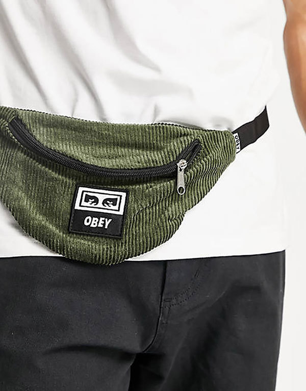 OBEY (o Bay ) ткань to сумка набедренная сумка сумка сумка "body" портфель Wasted Hip Bag Army вельвет 