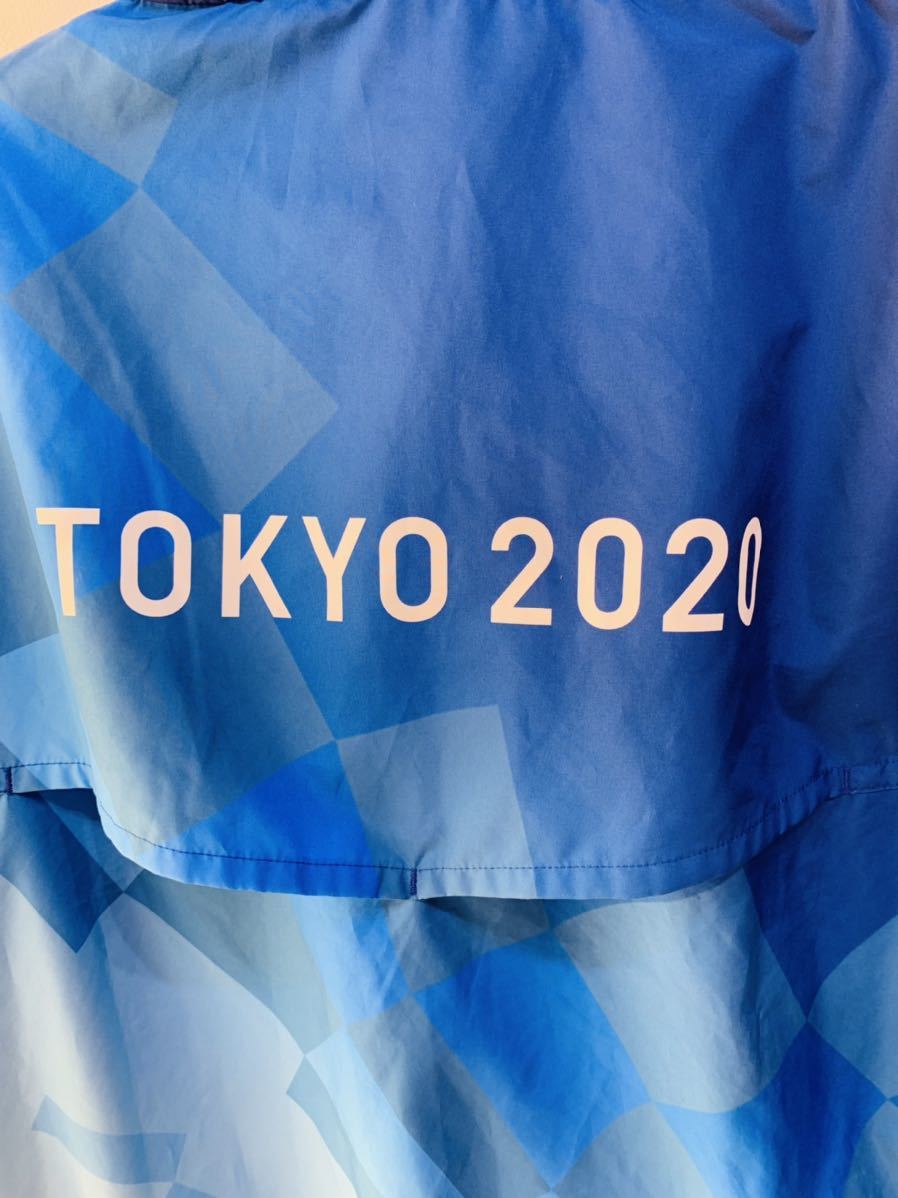値下げ！2020東京オリンピックボランティア　ナイロンジャケット　スタッフ　asics/アシックス 　メンズ　Lサイズ　長袖　青／ブルー　G374_画像6