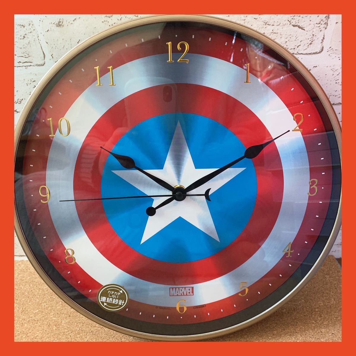 掛け時計 壁掛け時計 ウォールクロック MARVEL キャプテンアメリカ ディズニー