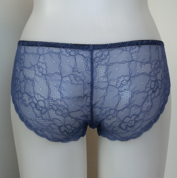 【F80-L】Sanei　ブラジャー＋レースショーツ　青　0591-5　下橫厚カップ　ブラ＆ショーツ　ブルー　クリスタルシリーズ　　最終！