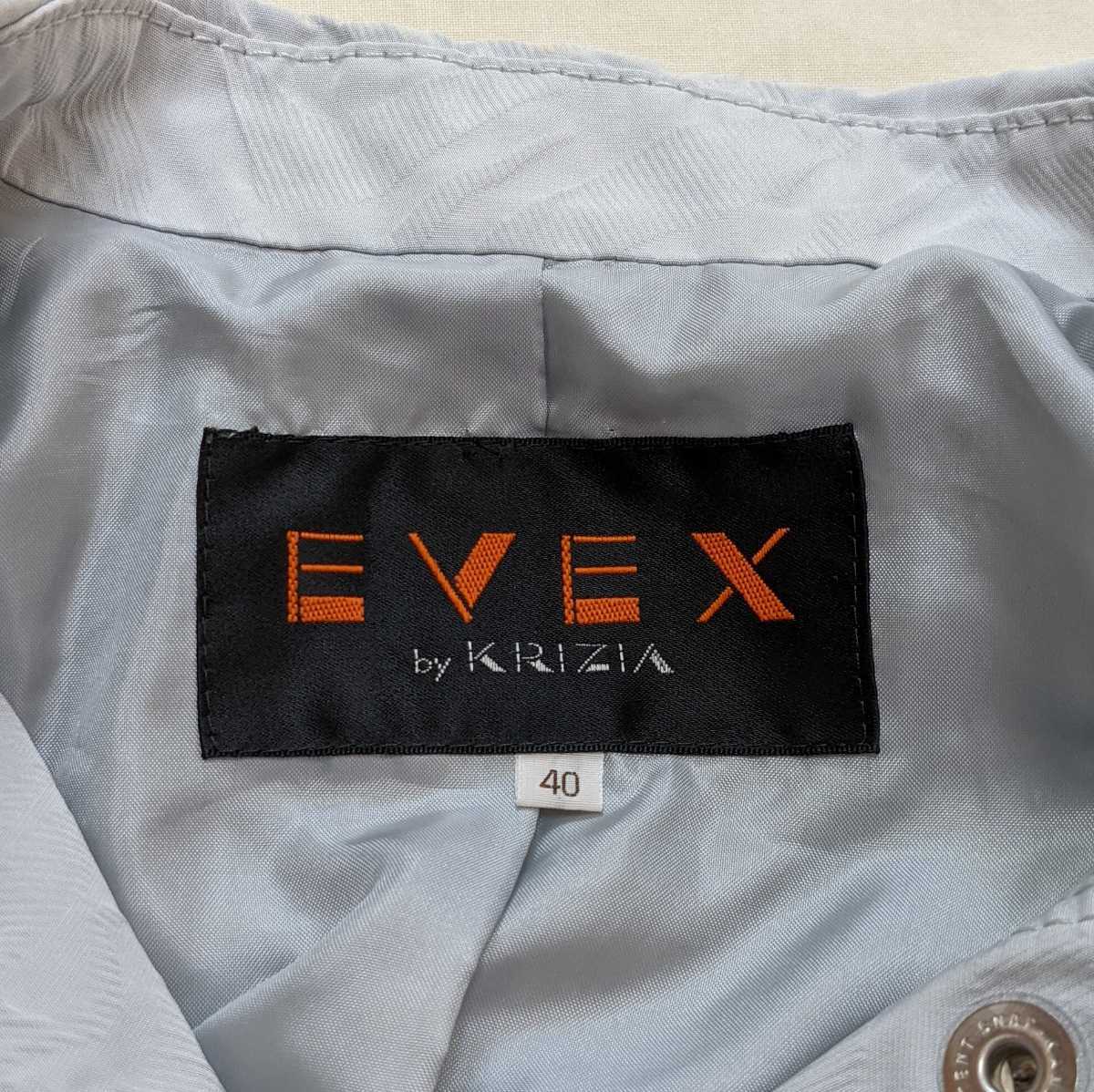 +E12 EVEX by KRIZIA エベックス エベックスバイクリツィア レディース 40 M L 長袖 ジャケット ブルゾン グレー ブルーグレー 薄手_画像7