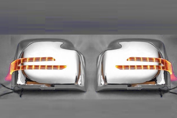 DA64 エブリィ ワゴン/バン JB23 ジムニー LED アロー ウィンカー ミラーカバー メッキ 左右セット フットランプ付 ABS製 メッキ加工_画像1