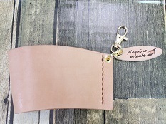 [ Himeji leather ] hand made coffee sleeve leather original leather natural 