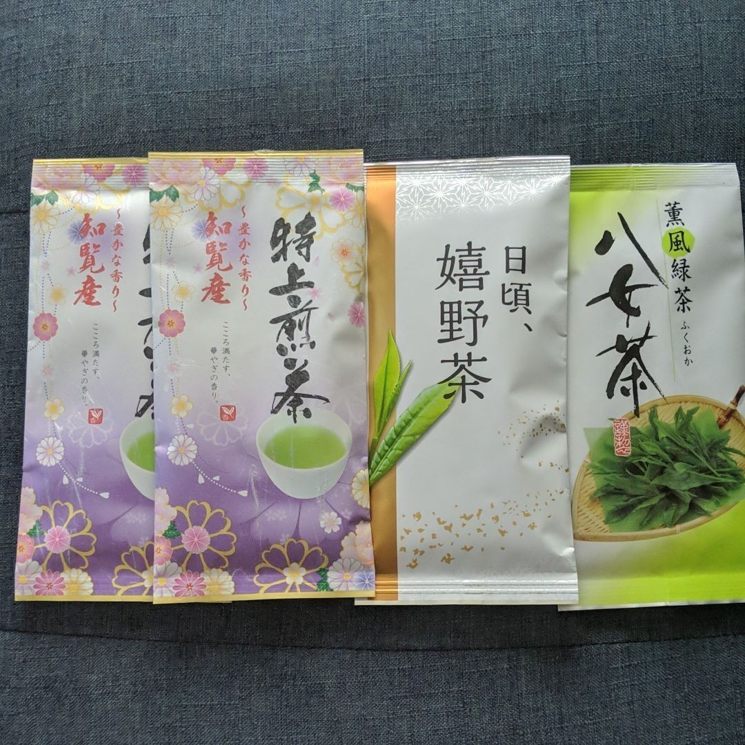 特上煎茶　知覧茶×2　うれしの茶×1　八女茶×1