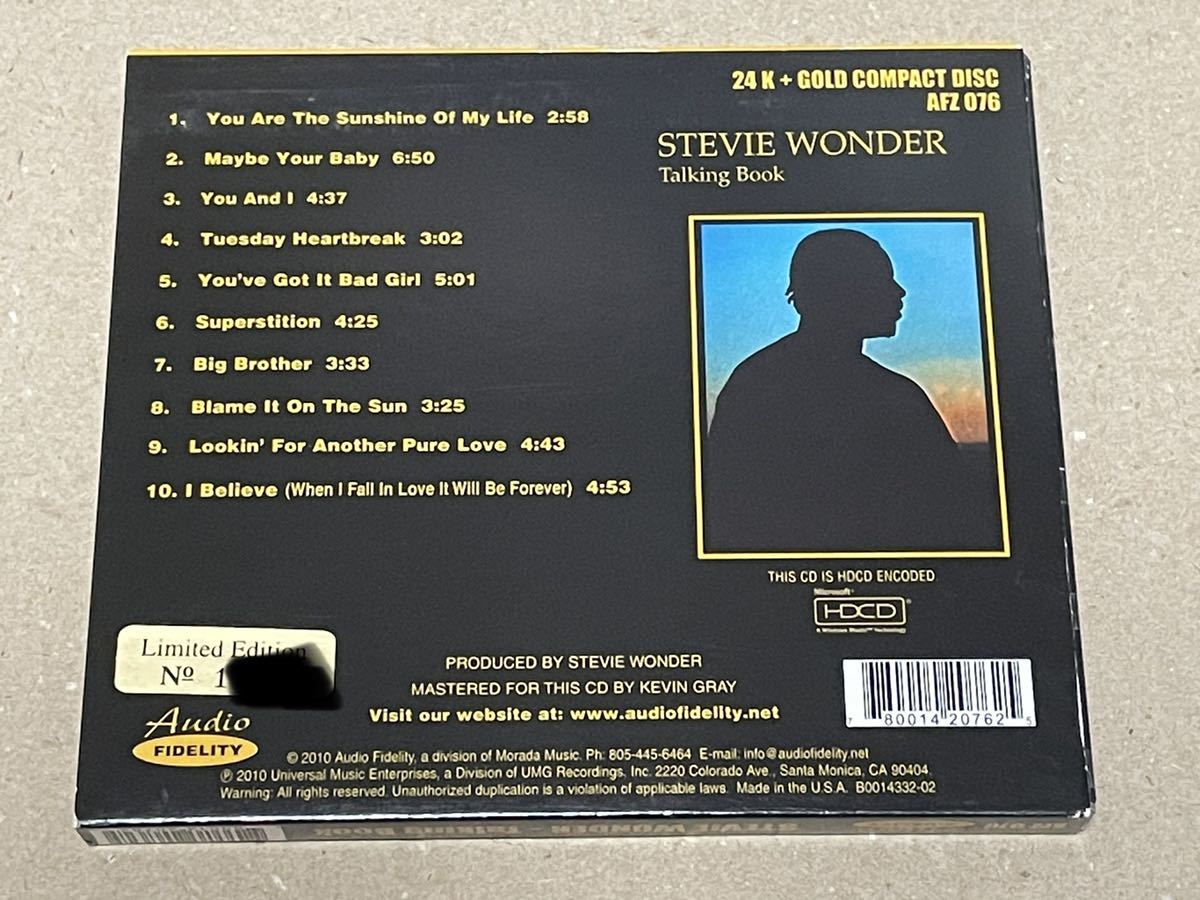 送料込 Stevie Wonder (スティービー・ワンダー) - Talking Book 24kt Gold CD / AFZ076