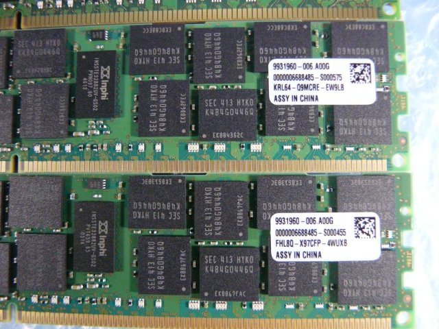 1KQP // 16GB 8枚セット 計128GB DDR3 1600MHz ECC Registered DIMM CL11 2Rx4 1.5V KTD-PE316/16G Kingston // Dell PowerEdge R420 取外_画像9