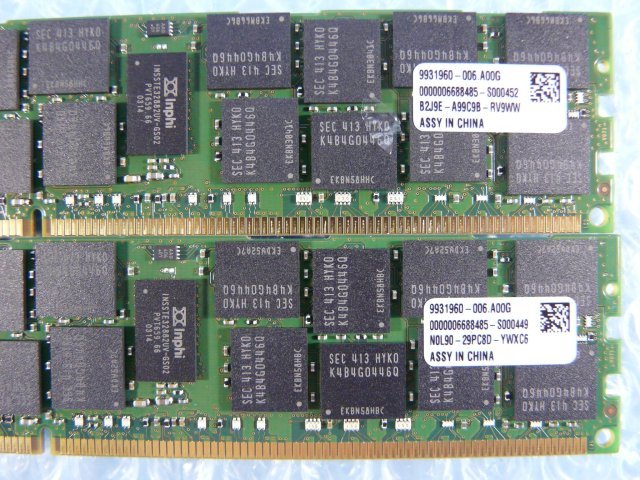 1KQQ // 16GB 2枚セット 計32GB DDR3 1600MHz ECC Registered DIMM CL11 2Rx4 1.5V KTD-PE316/16G Kingston // Dell PowerEdge R420 取外_画像3