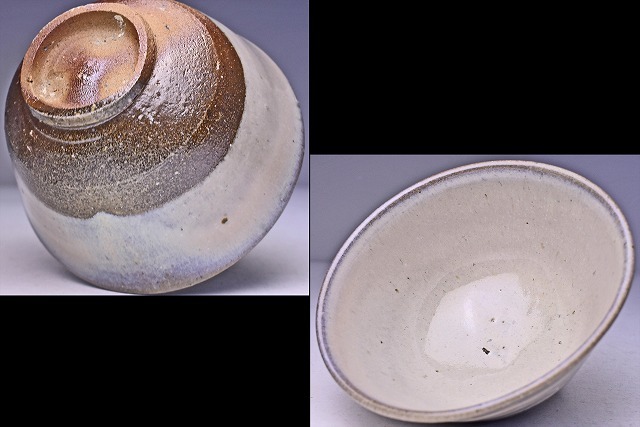 中里太亀 ☆ 斑唐津 茶碗 ☆ 共箱 共布 個展DM( 同手掲載 ) ☆ 父