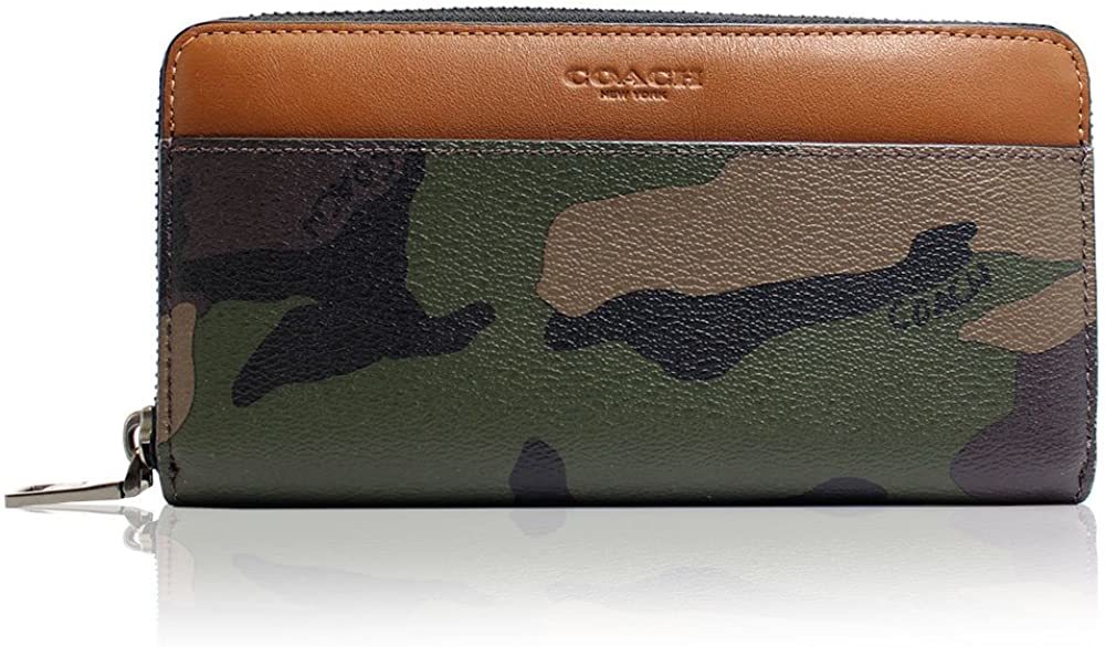 COACH 財布 長財布 カモフラージュ 迷彩 レザー バイカラー メンズ