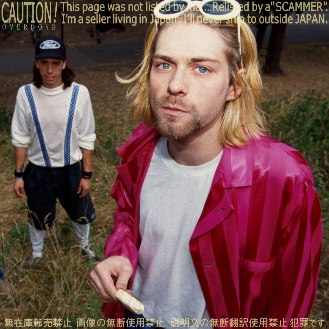 カートコバーン 着 最似 60's Vintage 赤サテン ストライプ パジャマ nirvana Kurt Cobain sonic youth モヘア カーディガン オンブレ ネル_画像6