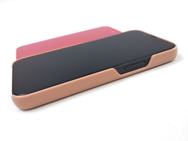 iPhone 13 mini用 鏡面 手帳型ミラーフリップケース カバー 半透明 ピンク_画像5