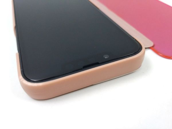 iPhone 13 mini用 鏡面 手帳型ミラーフリップケース カバー 半透明 ピンク_画像6