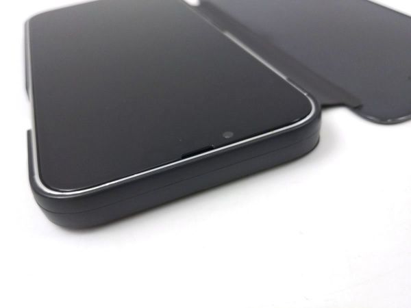 iPhone 13 Pro Max用 鏡面 手帳型ミラーフリップケース カバー 半透明 ブラック_画像6