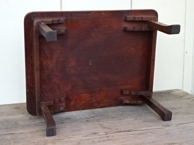 古い木 総欅 ケヤキ 欅 玉無垢 無垢材 1枚板 折り畳み式 ちゃぶ台 