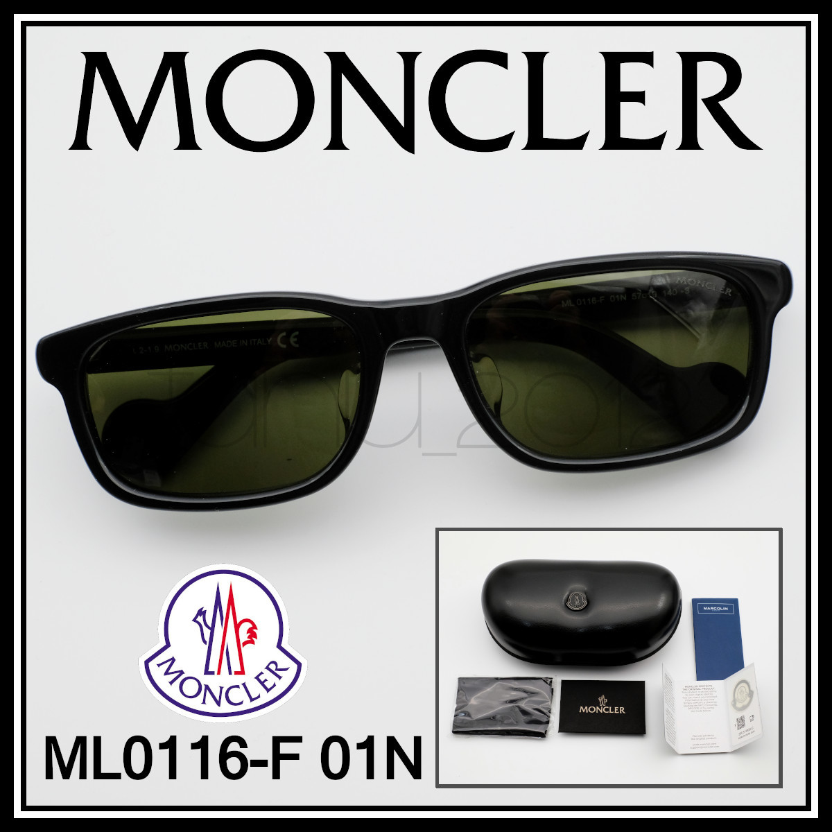 ☆新品本物！MONCLER ML0116-F 01N ブラック サングラス アジアン