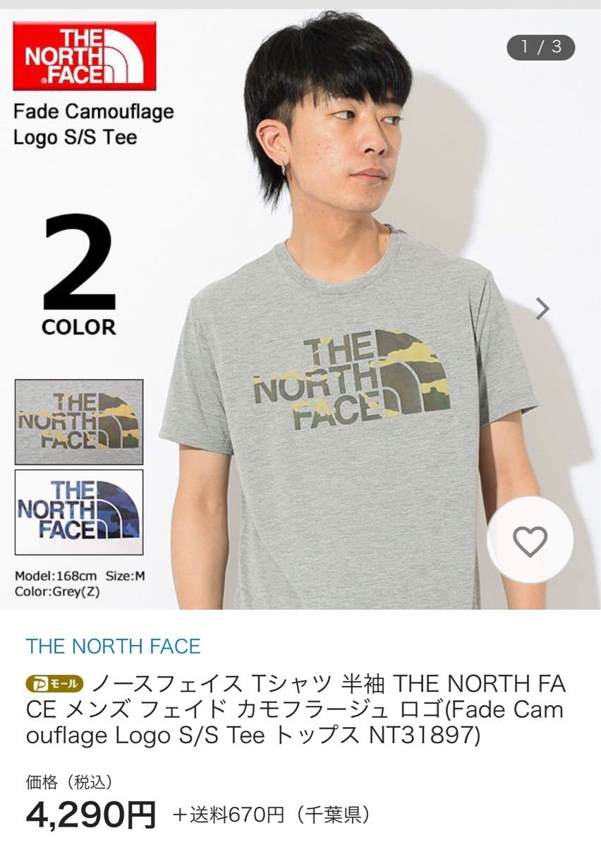 ノースフェイス Tシャツ 半袖 THE NORTH FACE メンズ フェイド カモフラージュ ロゴ(NT31897)