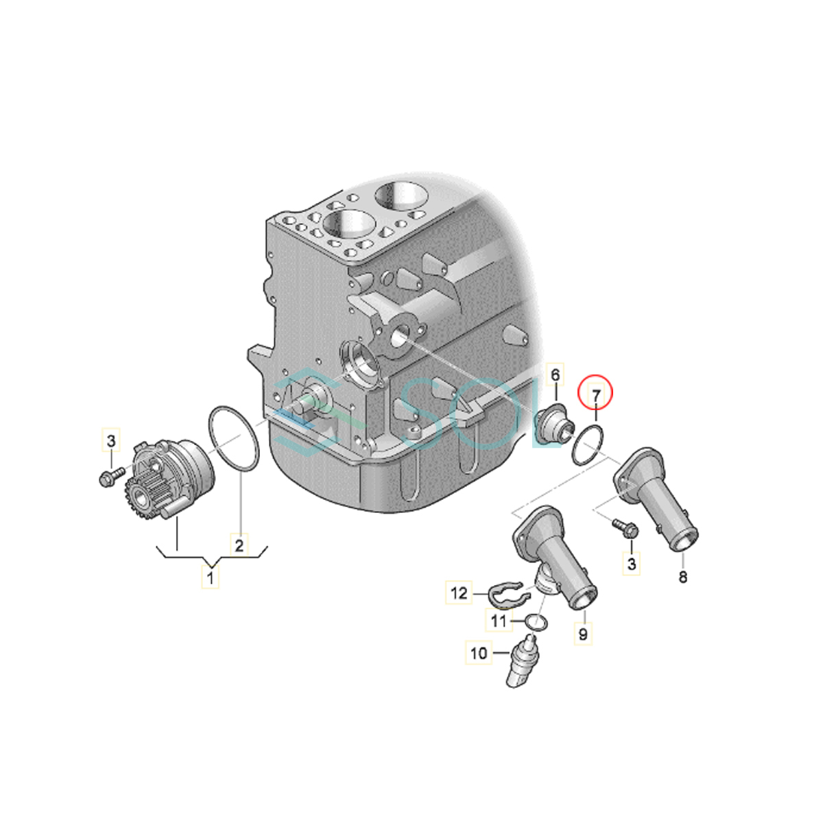 VW ゴルフ4(1J1) ボーラ(1J2) コラード(53I) サーモスタット ガスケット 038121119B 059121119 出荷締切18時_画像2