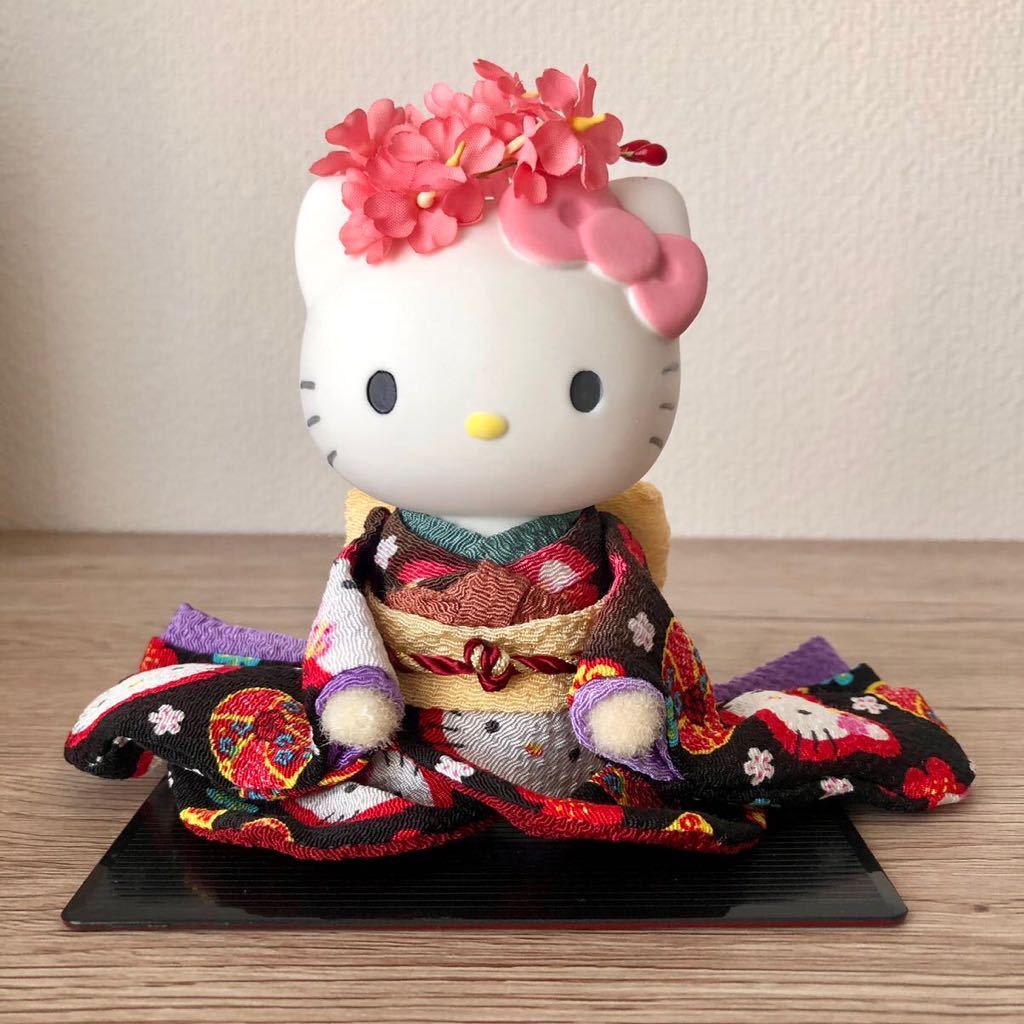 ヤフオク! - ☆ハローキティ☆日本人形 陶器 着物 ドール 桜 ちりめん...