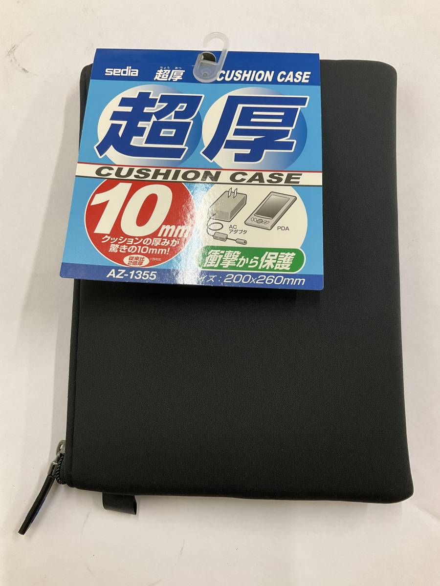 新品 セキセイ マルチケース 超厚クッションケース ブラック AZ-1355 ポーチ ソフトケース デジタルカメラ マルチ スマホ ノートパソコン_画像1