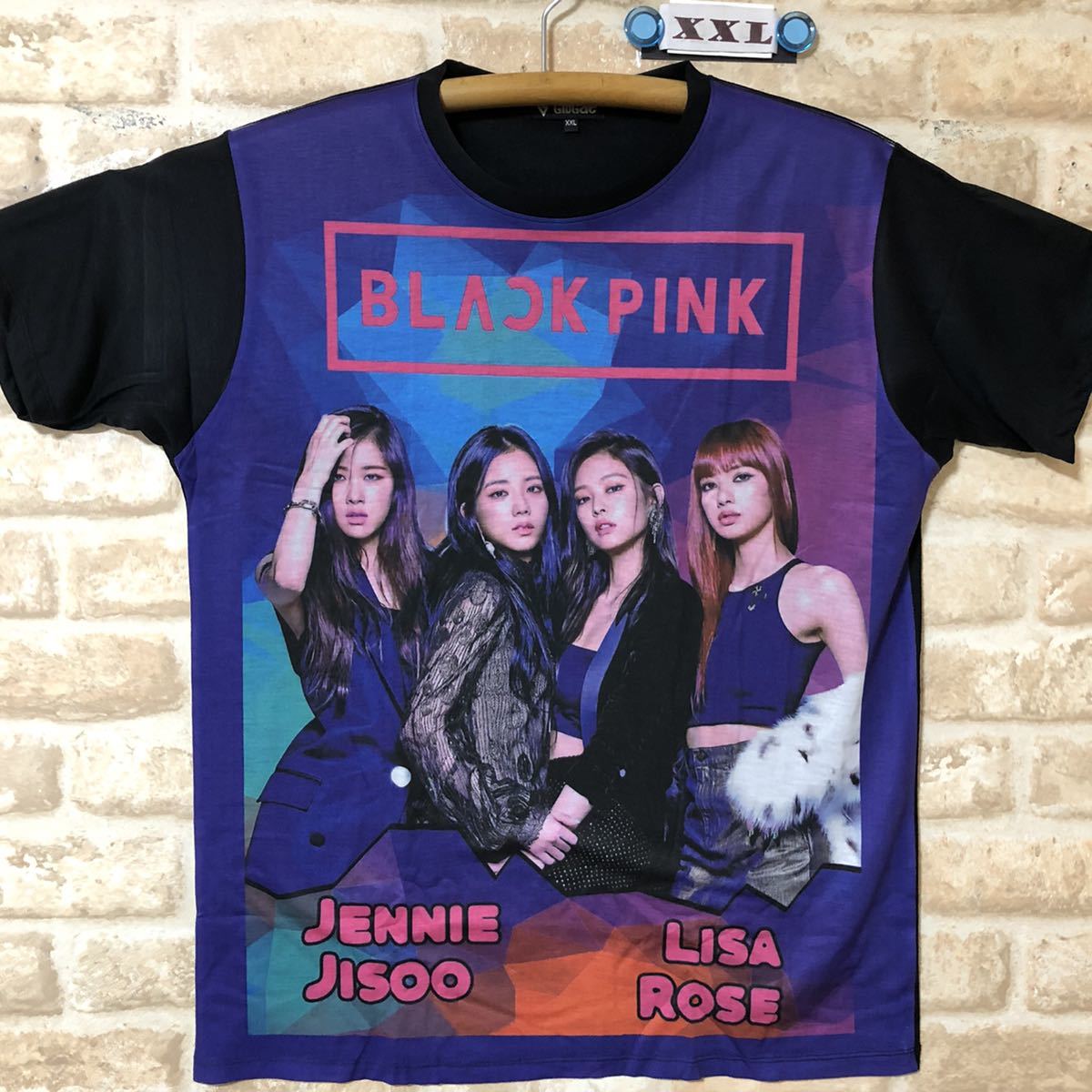 ブラックピンク Tシャツ XXLサイズ 管7023 海外製 BLACKPINK(イラスト