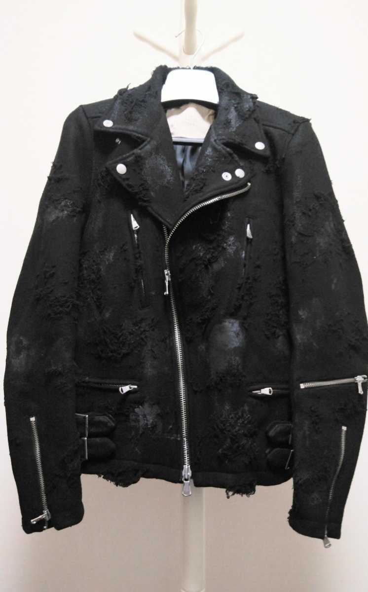 18AW NO ID BLACK × RESURRECTION покрытие шерсть байкерская куртка размер 1 обычная цена 52800 NOID Liza re расческа .n