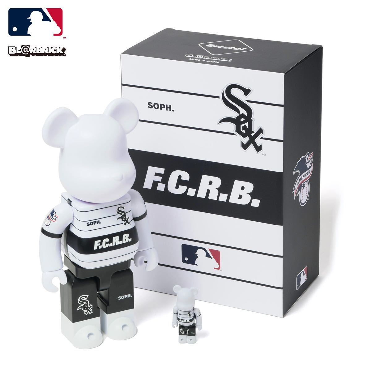 【新品未使用】 21AW FCRB f.c real bristol エフシーレアルブリストル BE@RBRICK F.C.R.B. × MLB 100% & 400% WHITE SOXS ベアブリック