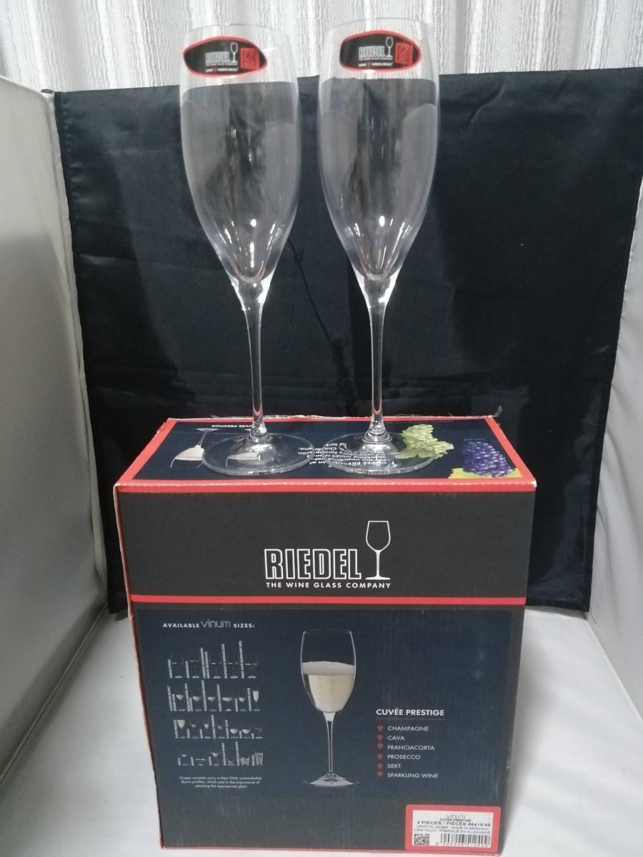 未使用◇自宅保管 RIEDEL リーデル ヴィノム シャンパーニュ キュヴェ プレスティージュ ≪ペア≫ グラス #6416/48 ワイン_画像1