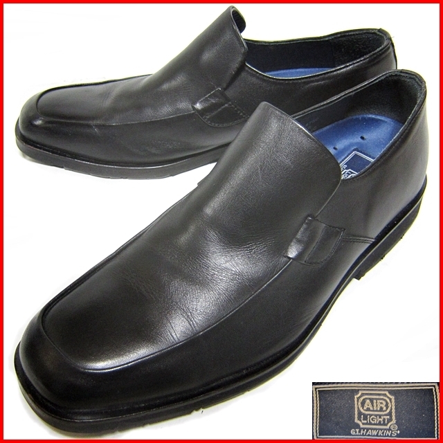  быстрое решение *G.T.HAWKINS* мужской 7.5≒25.5cm кожа обувь AIR LIGHT натуральная кожа черный чёрный бизнес натуральная кожа 