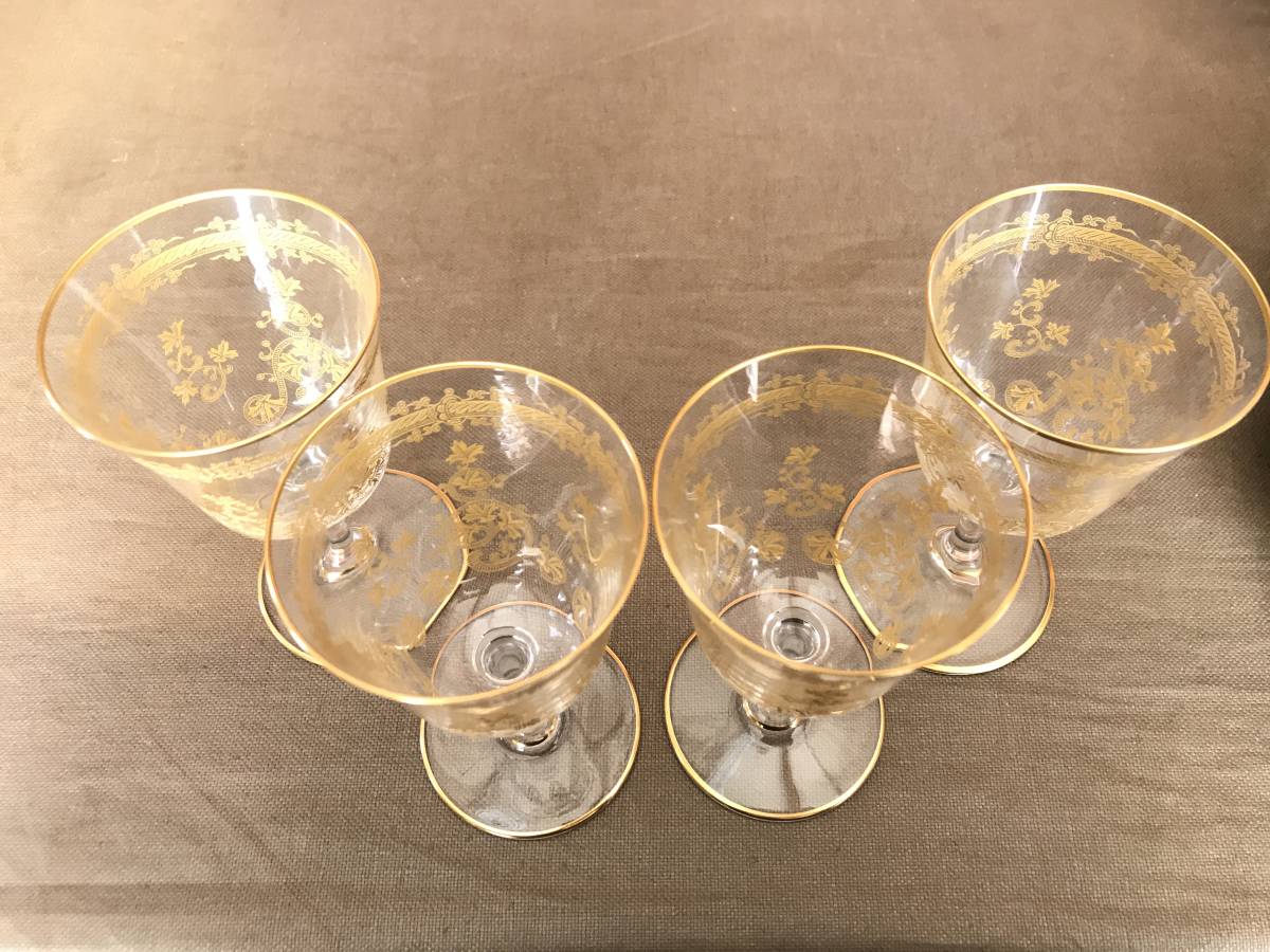 ☆ 極希少 Baccarat バカラ 金彩 ラファイエット グラス 4客 セット