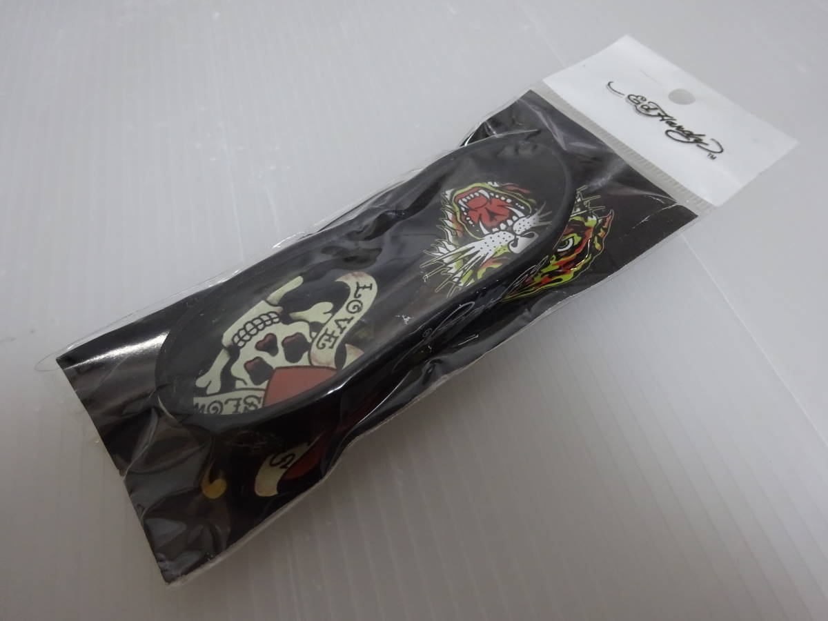 未使用 エドハーディー ED HARDY ラバーブレスレット ブラック メール便_画像1