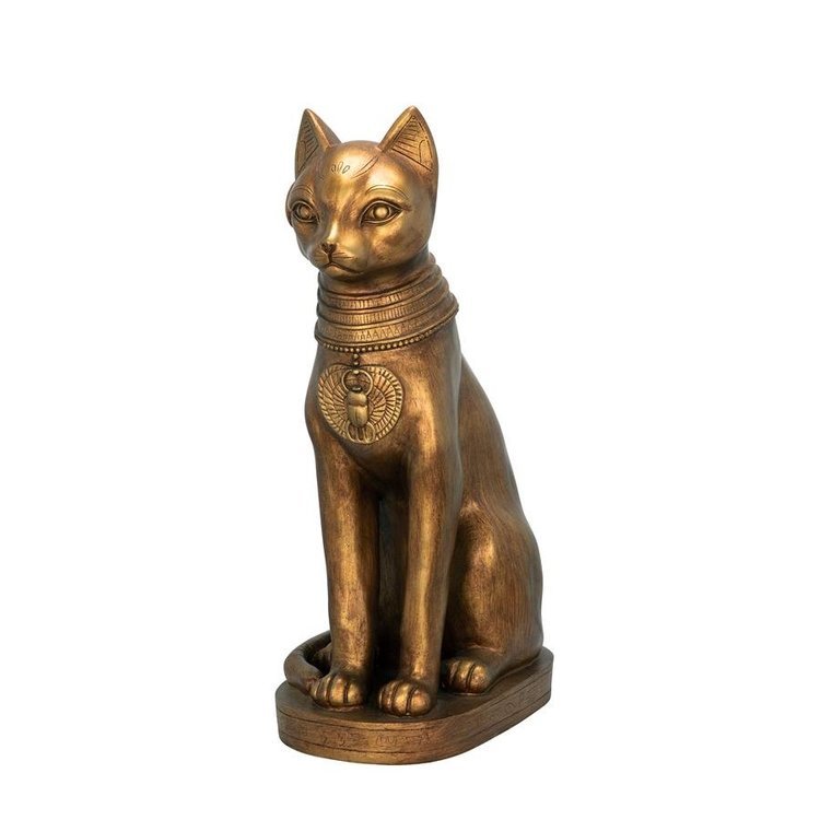 2022年春の 彫刻/ バステト神彫像 古代エジプト黄金色 黄金猫 プレゼンント（輸入品 多産のシンボル 病気や悪霊から守護 猫の女神  ブバスティスの女主 - エスニック