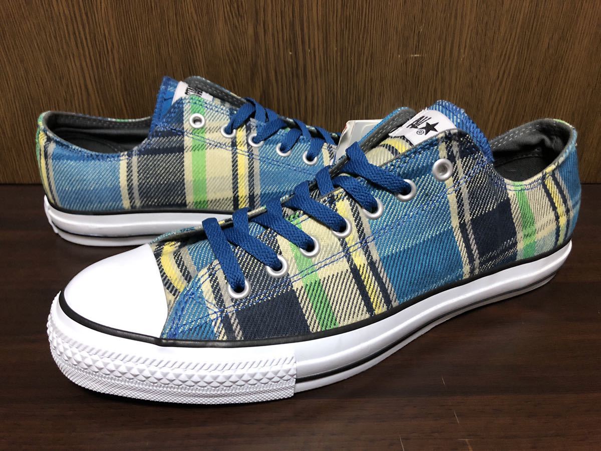 CONVERSE ALLSTAR LO コンバース オールスター ローカット スニーカー ネルシャツ 生地 ブルー ネイビー チェック柄 29.0m_画像1