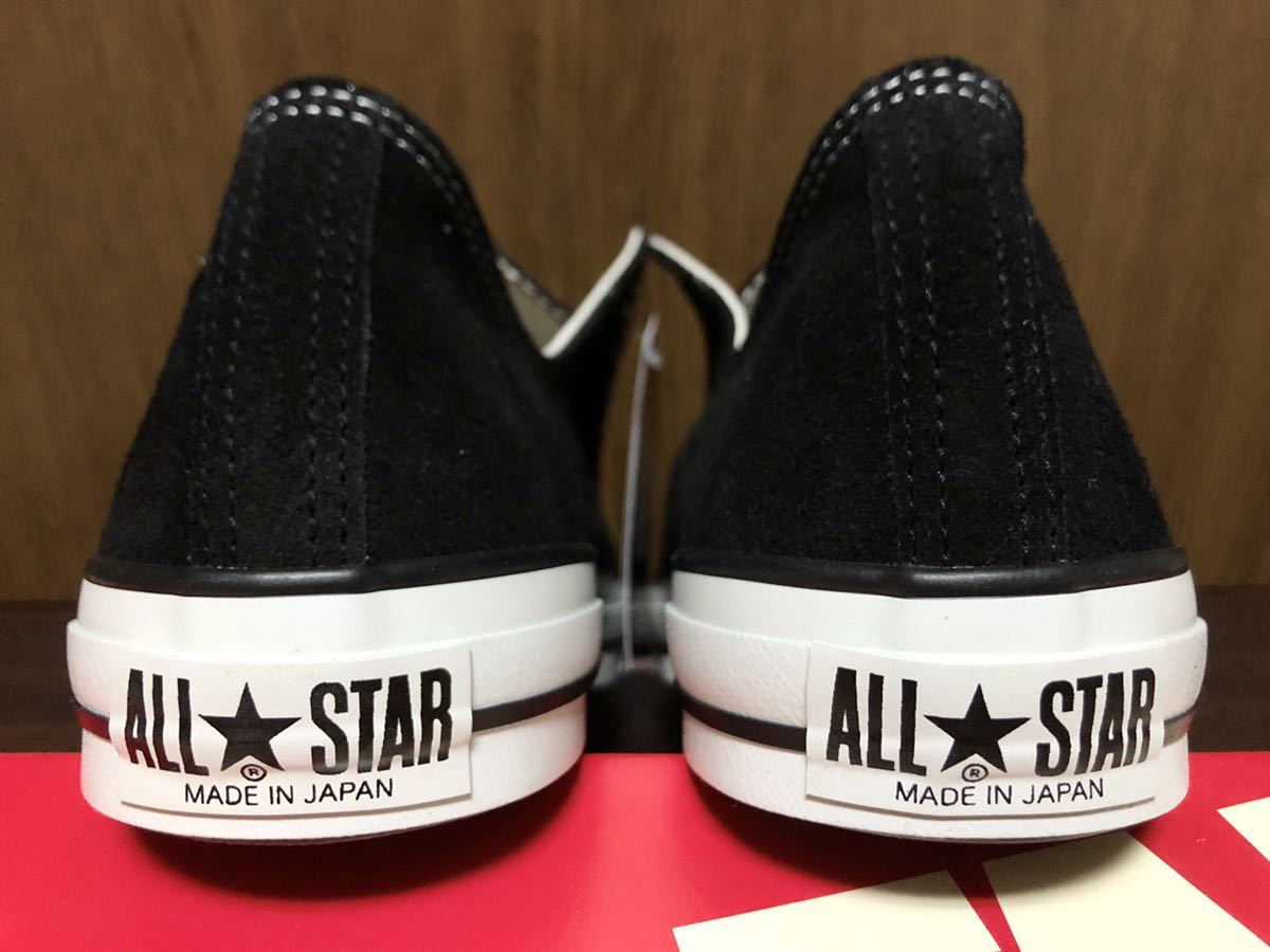 21年製 CONVERSE ALLSTAR SUEDE AS J OX LO コンバース オールスター スエード 生地 MADE.IN.JAPAN 日本製 BLACK ブラック 黒 29.0cm_画像3