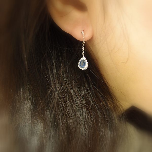 天然 紫ピンク サファイア ダイヤ ピアス 1.405ct k18 f 最大91%OFF