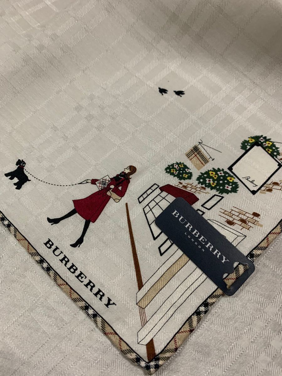 BURBERRY バーバリー　シルクコットン大判ハンカチスカーフ女の子