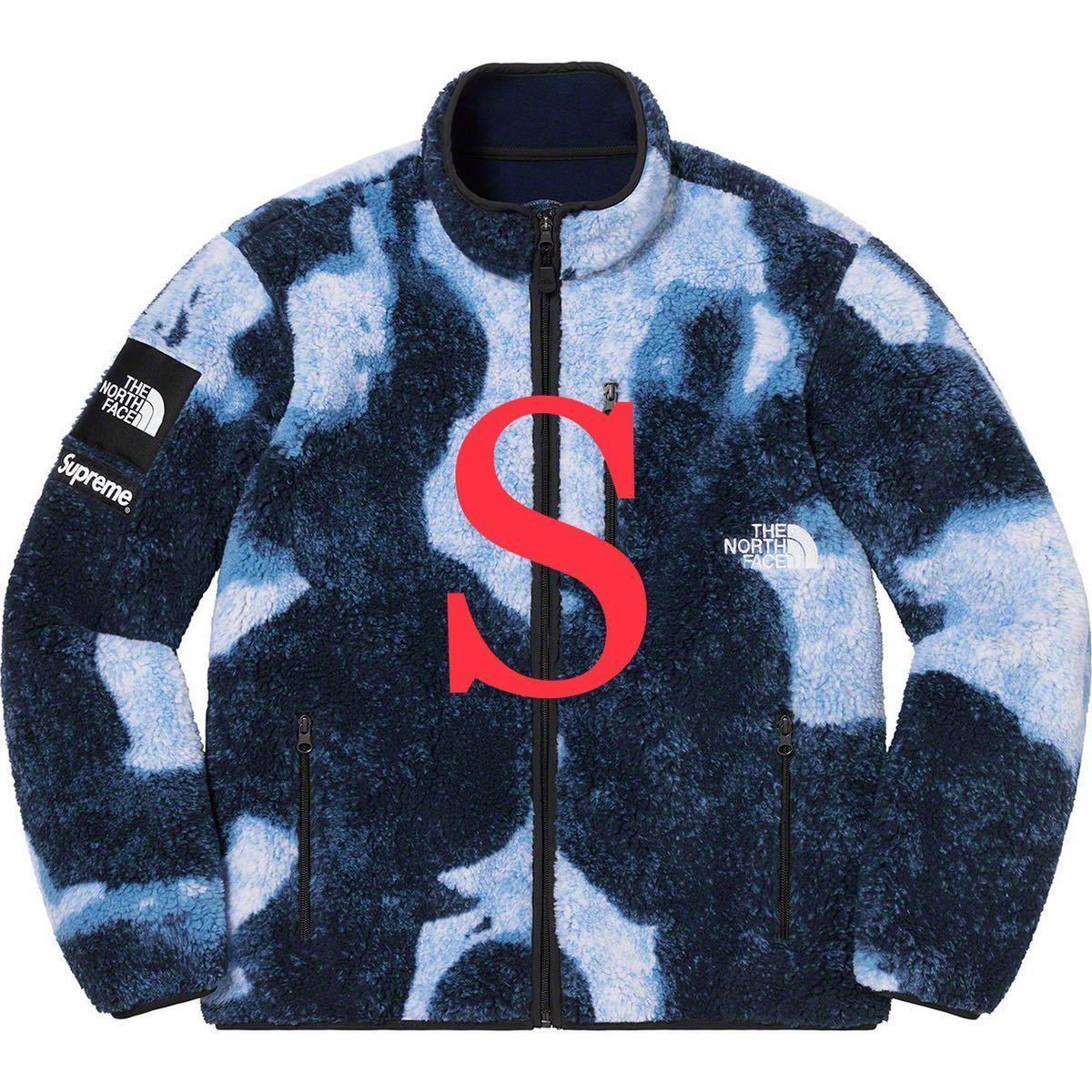 国内正規タグ 【新品 青S Supreme The North Face Bleached Denim Print Fleece Jacket】 ノースフェイス ヌプシ paper fur studded nuptse_画像3