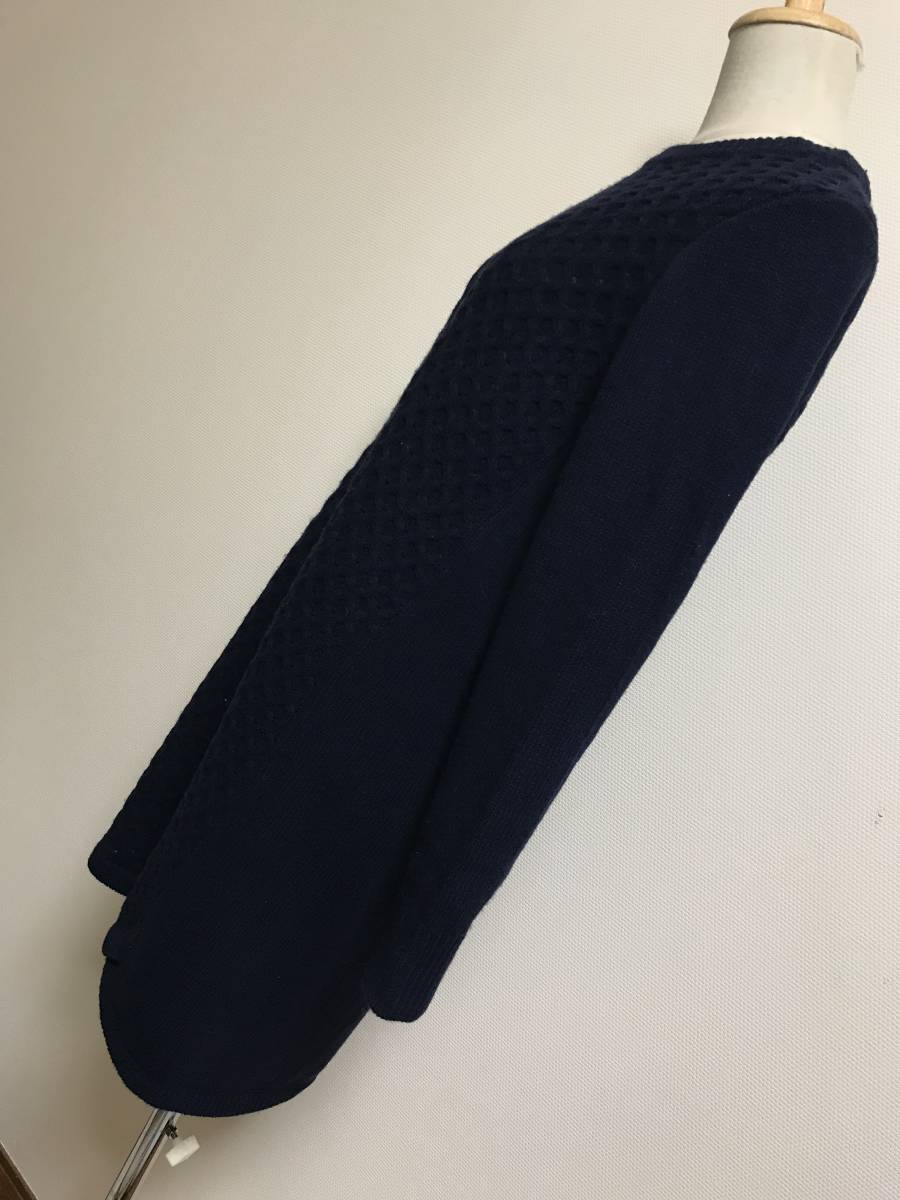  beautiful goods * bar n yard storm waffle compilation wool knitted One-piece tunic * navy S*8713