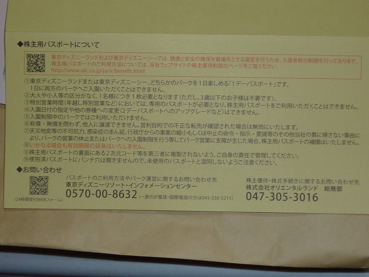 数量限定セール 彡3月１４日 月 9時 東京ディズニーランド入園 彡株主用パスポート2枚 ディズニーリゾート共通券 Hlt No