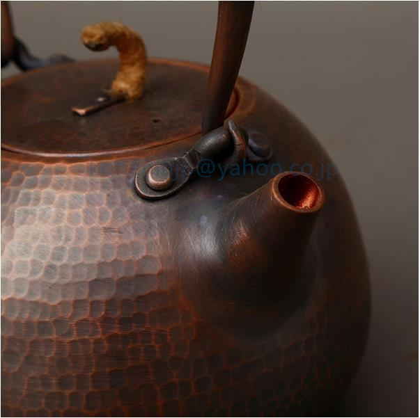 新しく着き 職人手作り☆手彫り銅壺 純紫銅茶壺 煮茶 厚手 銅やかん 純銅 銅器 鉄瓶