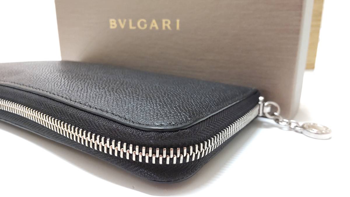 ○美品○BVLGARI ブルガリ ○ラウンドファスナー長財布 ○グレンイ