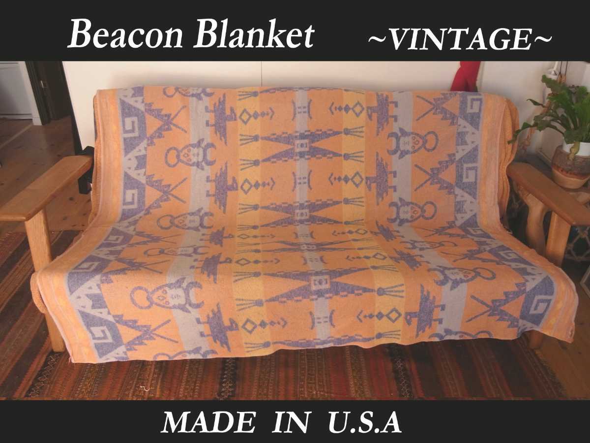 40s Vintage Beacon сигнальный фонарь Blanket покрывало NATIVE Navajo HOPI Thunderbird VINTAGE garments PENDLETON Ralf RRL модель 