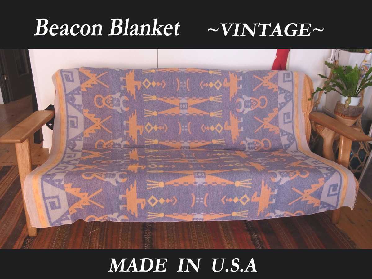 40s Vintage Beacon сигнальный фонарь Blanket покрывало NATIVE Navajo HOPI Thunderbird VINTAGE garments PENDLETON Ralf RRL модель 