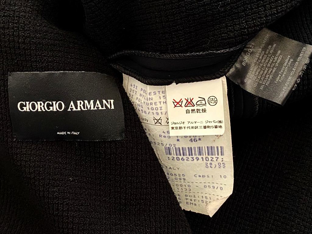 GIORGIO ARMANI size46 黒タグ イタリア製ブラックジャケット ブレザー スタンドカラー メンズ ジョルジオアルマーニ_画像8