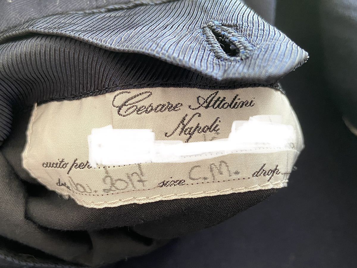 Cesare Attolini NAPOLI ネイビージャケット size 50 52 チェザーレアットリーニ メンズ ブレザー 紺ブレ_白になっている所は実際ネームの記載あり