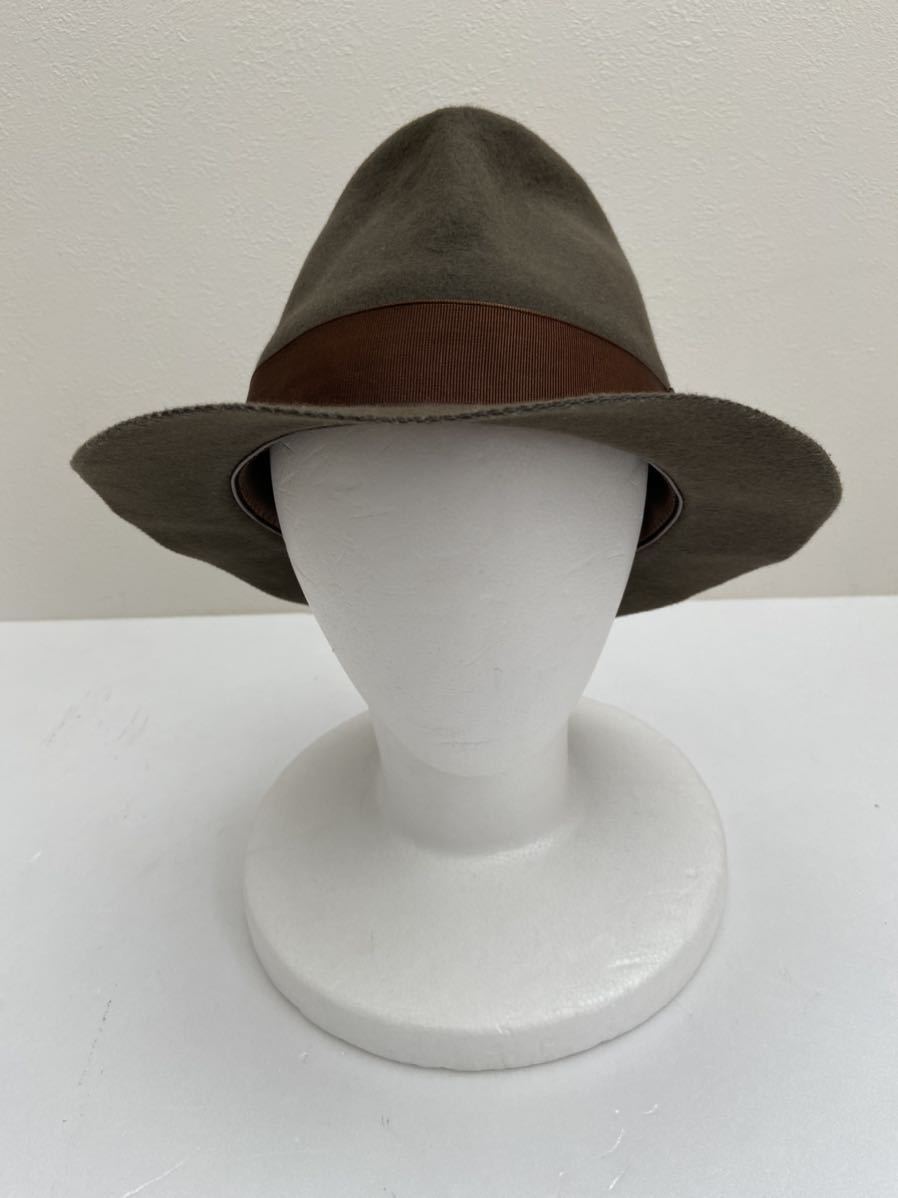 価格は安く Borsalino size約56cm ブラウンカーキ フェルト 帽子