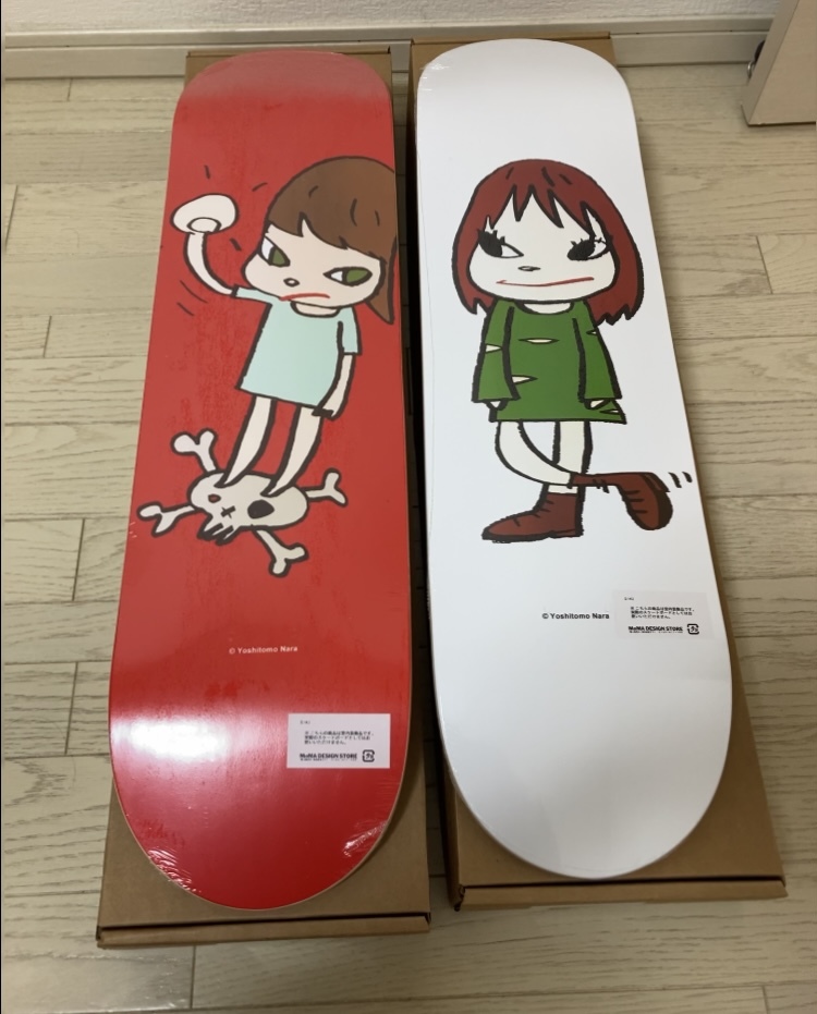 購入時明細付 奈良美智 Yoshitomo Nara デッキ2枚セット Solid Fist,Welcome Girl Skateboard Deck  スケートボード MOMA